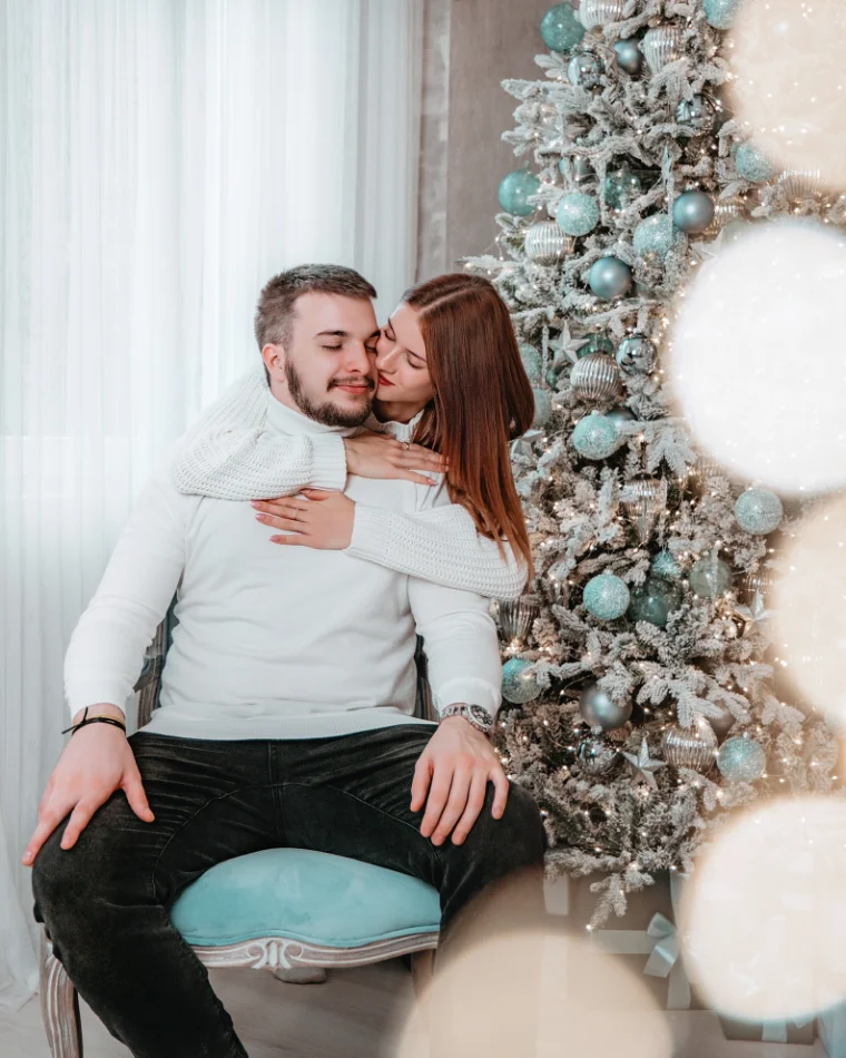 Karácsonyi fotózás a díszletben